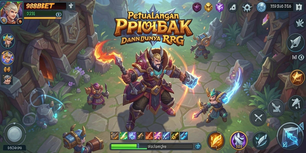 Tampilan aksi seru dalam game RPG 988BET.