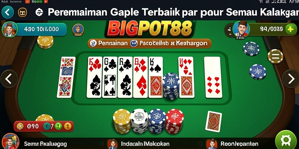 Gameplay seru dalam BIGPOT88, nikmati keseruan Gaple.