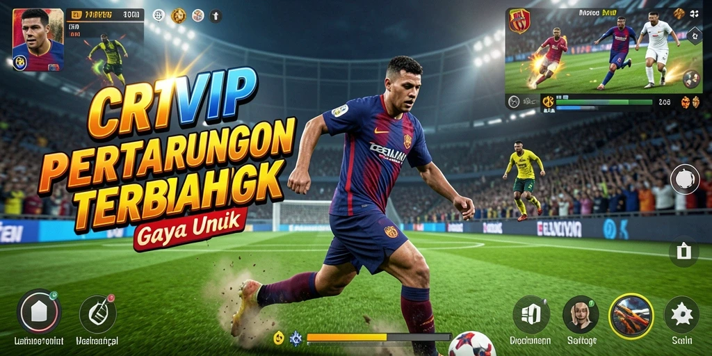 Screenshot CR7VIP menampilkan pertarungan epik antara karakter-karakter beraksi.