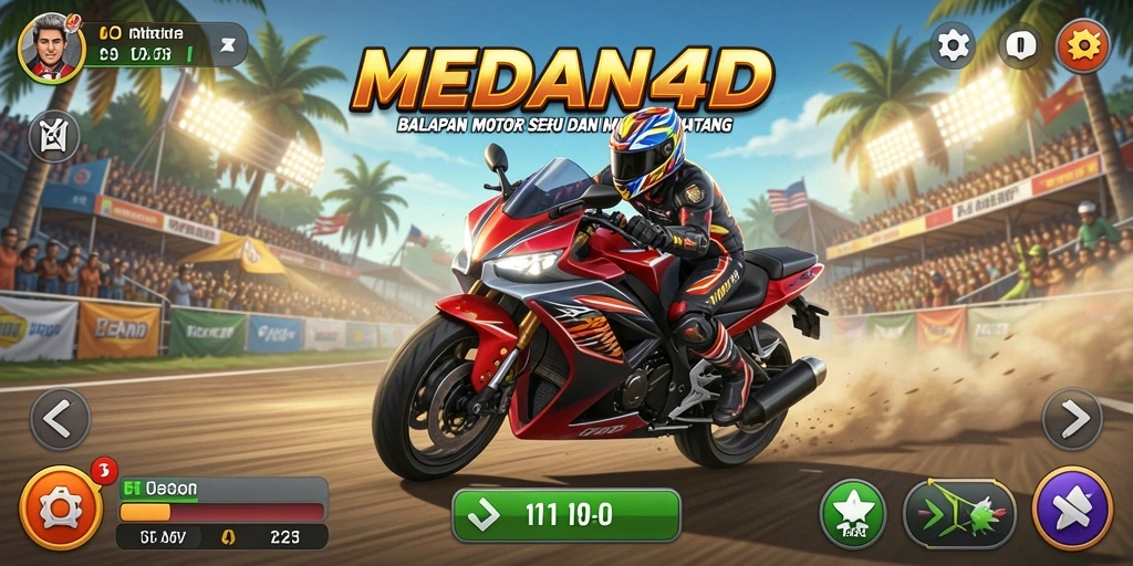 Tampilan menarik dari gameplay Motor Racing MEDAN4D dengan aksi balapan yang seru.