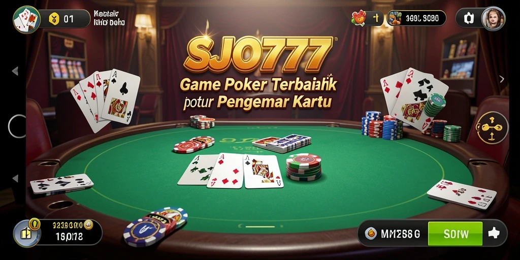 Screenshot gameplay SJO777 menampilkan suasana Poker yang mendebarkan.