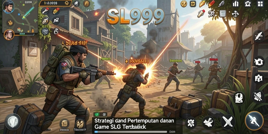 Screenshot gameplay SL999 yang menunjukkan pertarungan strategis antar pemain.
