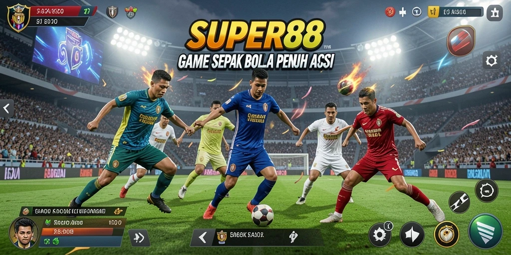 Tampilan gameplay SUPER88 menampilkan aksi sepak bola yang fantastis.